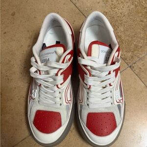 Dolce & Gabbana Men's Red and White Sneakers